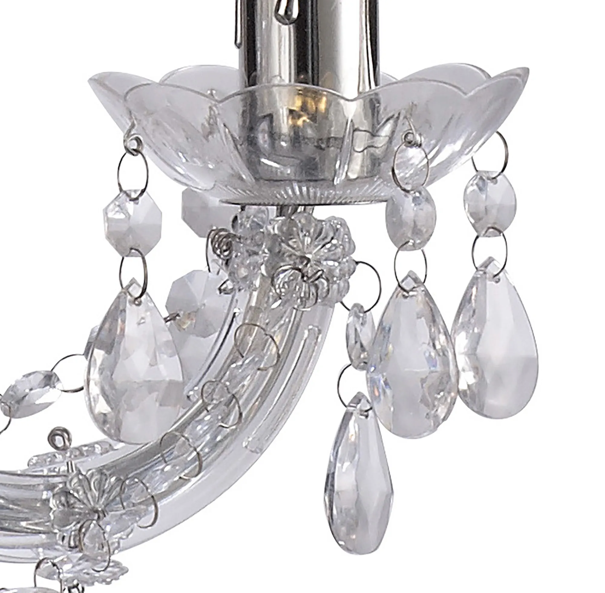 Floria Acrylic Chandelier 3 Light Polished Chrome D0416  Deco Floria